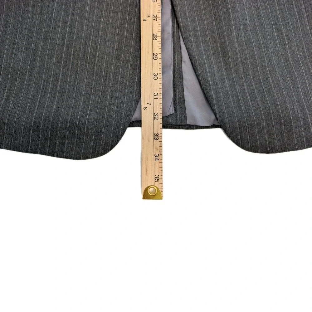 vtg Hart Schaffner Marx 44L 37x30 Suit Grey Pinstripe Union Made USA Import Wool
